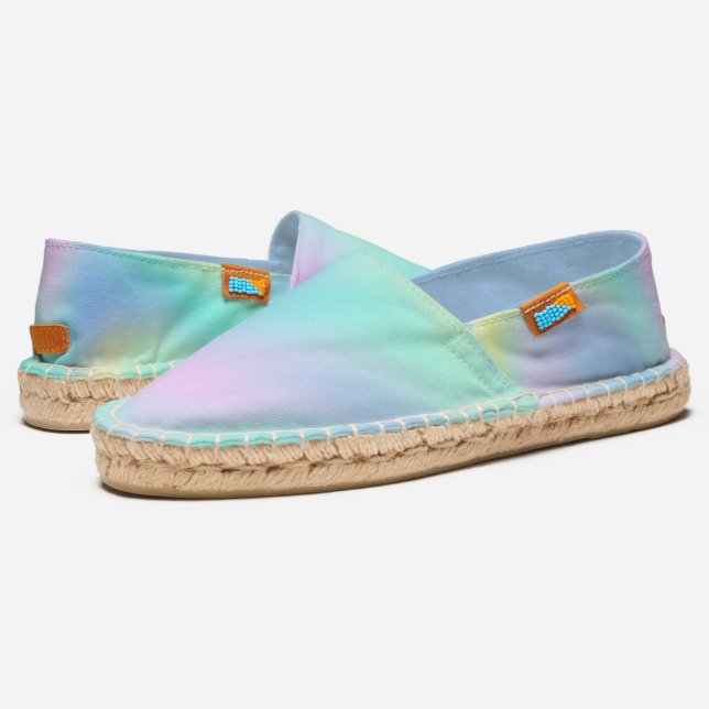 Abstract Pretty Pastel Swirls Pattern Espadrilles (Angled)