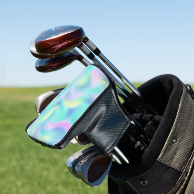 Abstract Pretty Pastel Swirls Pattern Golf Head Cover (In Situ)