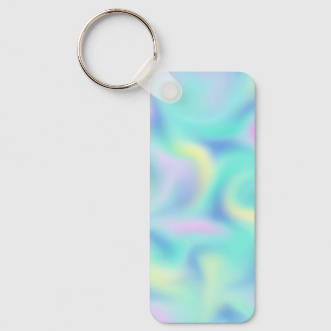 Abstract Pretty Pastel Swirls Pattern Keychain (Front)