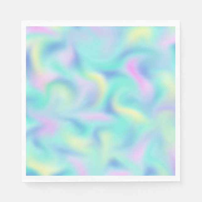 Abstract Pretty Pastel Swirls Pattern Napkins (Front)