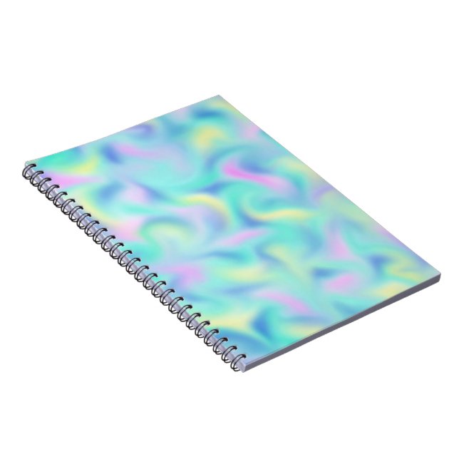 Abstract Pretty Pastel Swirls Pattern Notebook (Right Side)