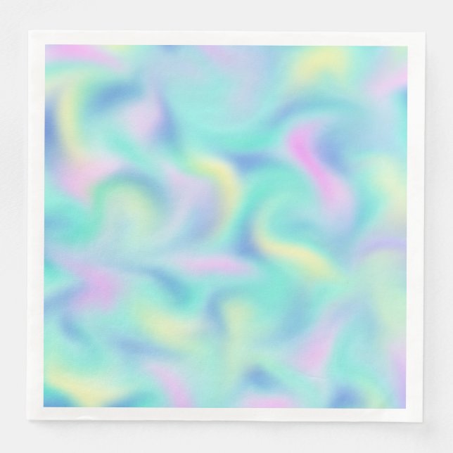 Abstract Pretty Pastel Swirls Pattern Paper Dinner Napkins (Front)