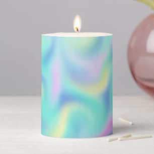 Abstract Pretty Pastel Swirls Pattern Pillar Candle