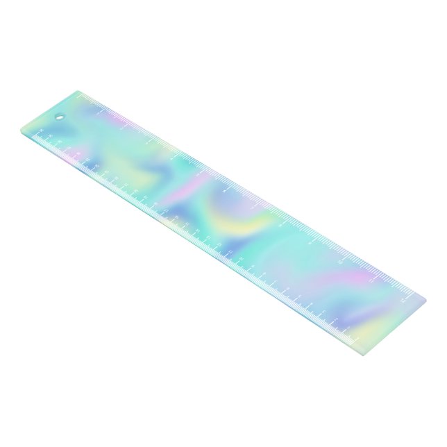 Abstract Pretty Pastel Swirls Pattern Ruler (Angled)
