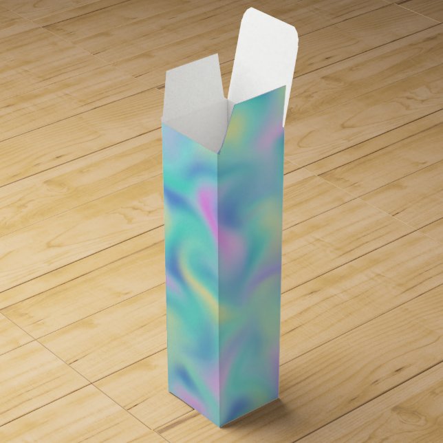 Abstract Pretty Pastel Swirls Pattern Wine Box (Opened)