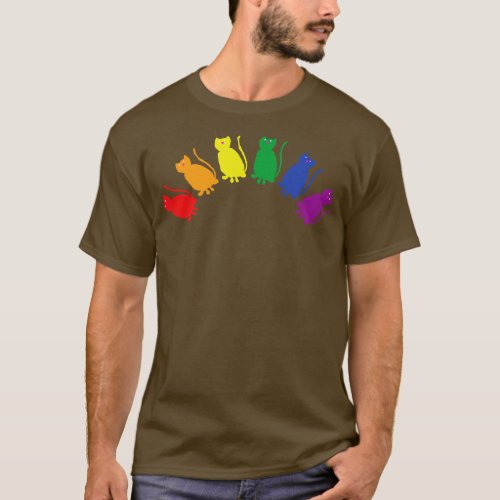 Abstract Pride Cats Rainbow T_Shirt