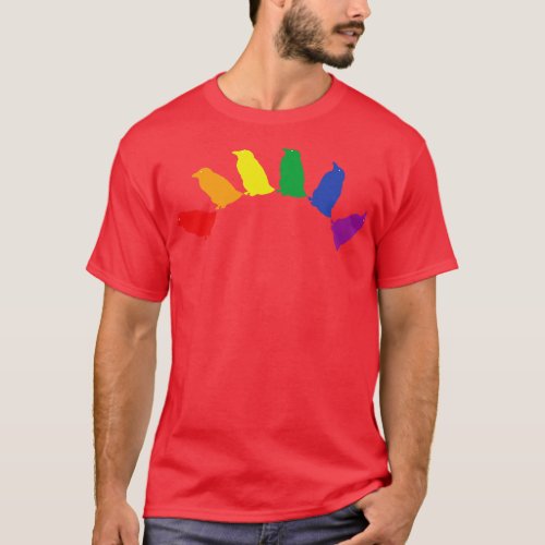 Abstract Pride Penguins Rainbow T_Shirt