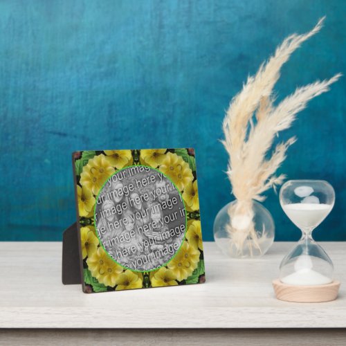 Abstract Primrose Flower Add Your Own Photo Plaque