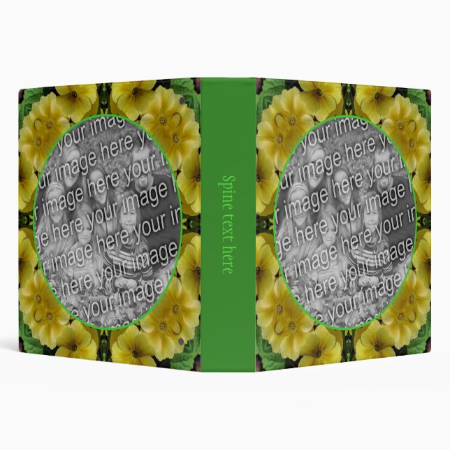 Abstract Primrose Flowers Create Your Own Photo 3 Ring Binder (Background)