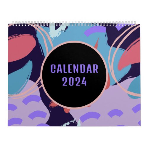 Abstract Print 2024 Calendar