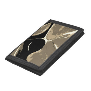 Abstract Print Brown & Black Trifold Wallet