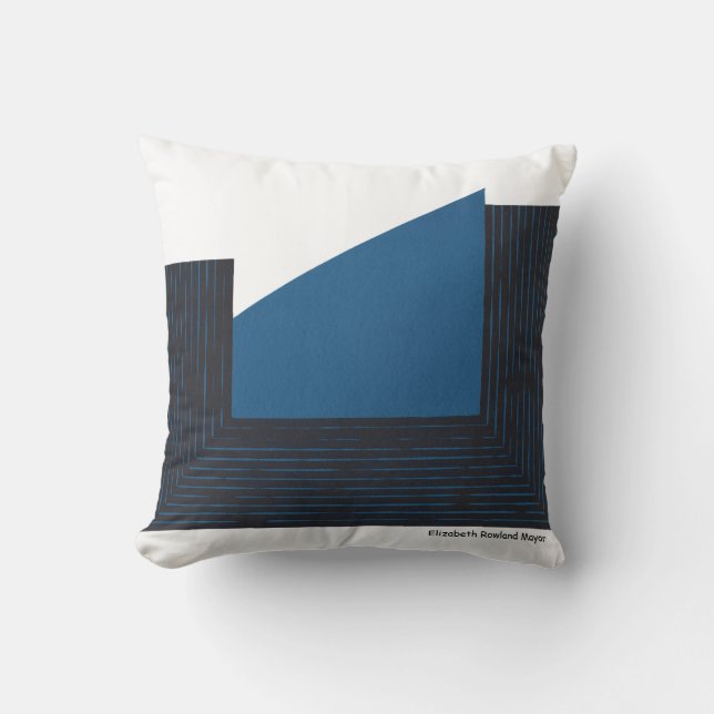 Abstract print by Elizabeth Rowland Mayor Throw Pillow (Front)