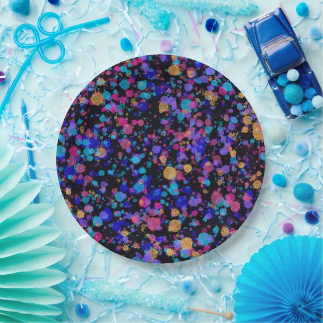 Abstract Print: Distant Galaxies Paper Plates (Party)