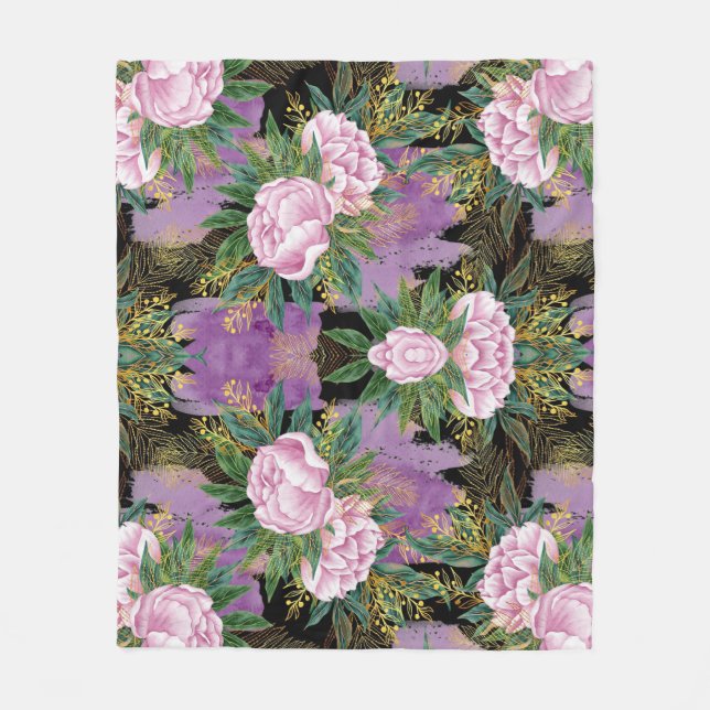 Abstract print  fleece blanket (Front)