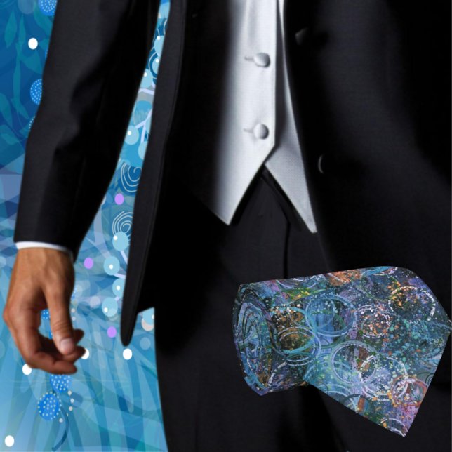Abstract Print Neck Tie (Make an impression with this stylish Abstract men's fashion necktie Great for weddings or the office)