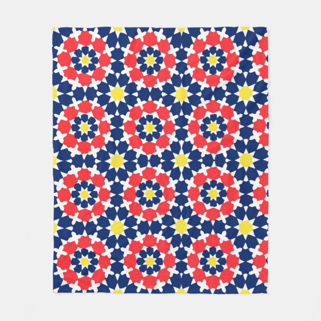 abstract print with stars and x-es fleece blanket (Front)