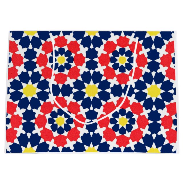 abstract print with stars and x-es large gift bag (Front)