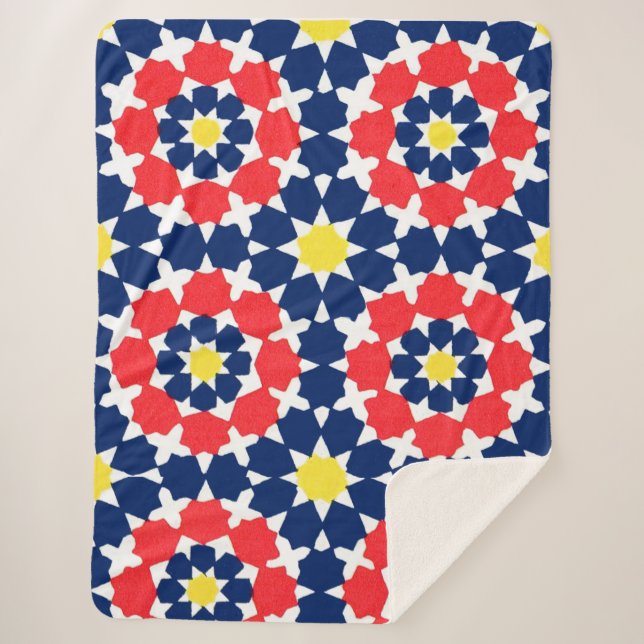 abstract print with stars and x-es sherpa blanket (Front)