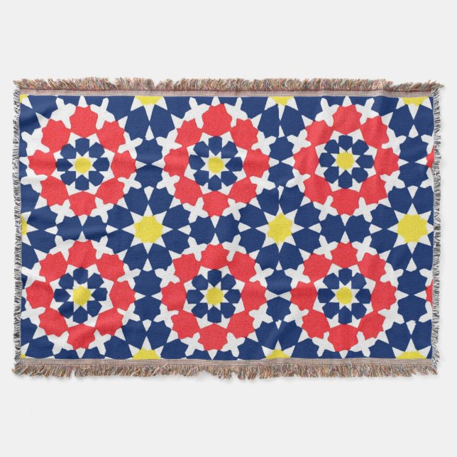 abstract print with stars and x-es throw blanket (Front)