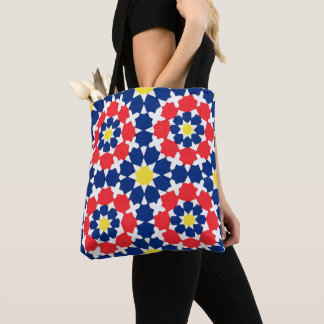 abstract print with stars and x-es tote bag