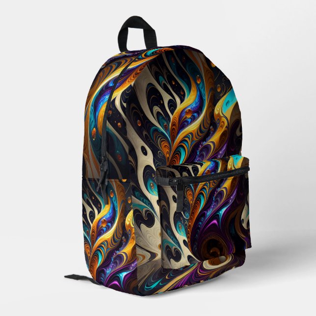 Abstract Printed Backpack (Back Corner Left)
