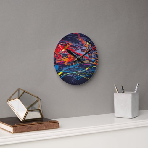 Abstract printed  round clock