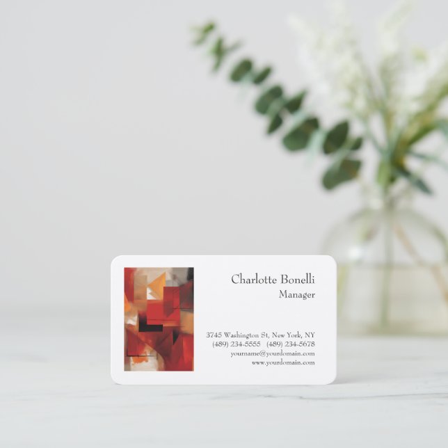 Abstract Professional Modern Minimal Premium Silk Business Card (Standing Front)
