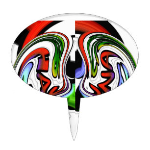 Abstract Profile Art Print Cake Topper