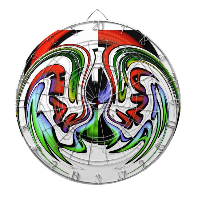 Abstract Profile Art Print Dart Board (Front)