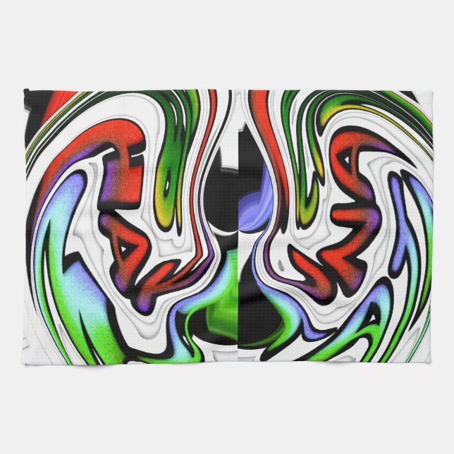Abstract Profile Art Print Kitchen Towel (Horizontal)