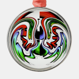Abstract Profile Art Print Metal Ornament