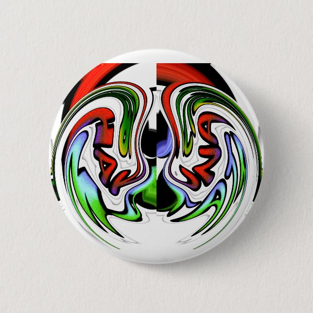 Abstract Profile Art Print Pinback Button (Front)