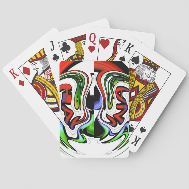 Abstract Profile Art Print Poker Cards (Back)
