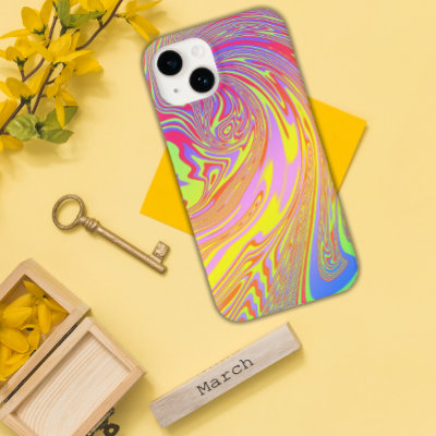 Abstract Psychadelic Rainbow Swirls Seventies