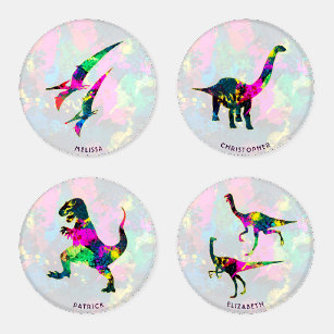 Dinosaur Silhouette Drink Beverage Coasters Zazzle Circle silhouette png is about is about dinosaur, argentinosaurus, cetiosaurus, aerosteon, tyrannosaurus. zazzle