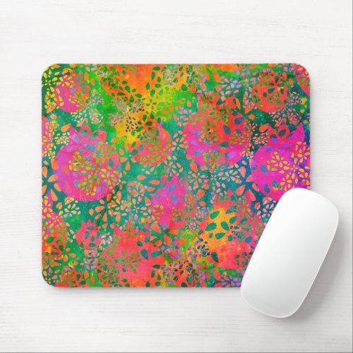 Abstract Psychedelic Colorful Pattern Mouse Pad