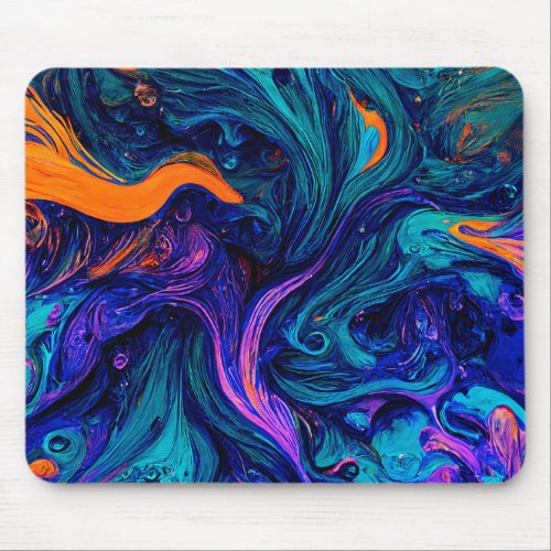 Abstract psychedelic Colors Throw Pillow Mouse Pad