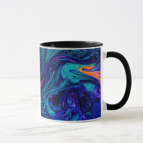 Abstract psychedelic Colors Throw Pillow Mug