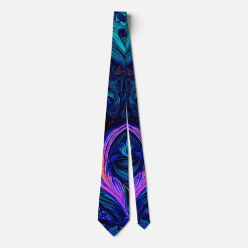 Abstract psychedelic Colors Throw Pillow Neck Tie