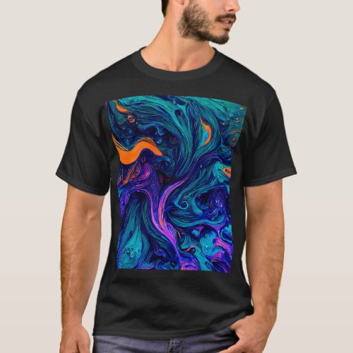 Abstract psychedelic Colors Throw Pillow T_Shirt