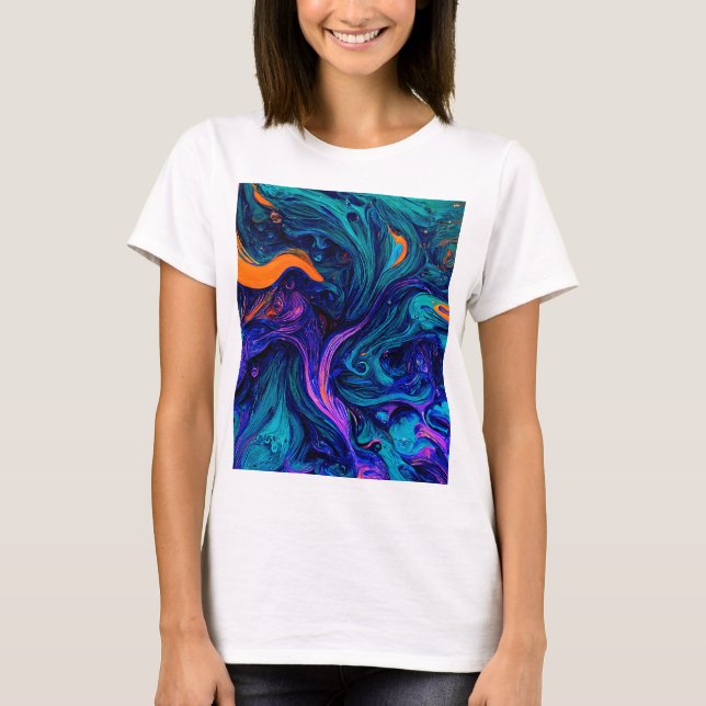 Abstract psychedelic Colors Throw Pillow T-Shirt (Front)