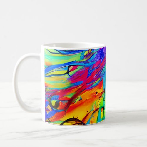 Abstract psychedelic contemporary digital artwork coffee mug