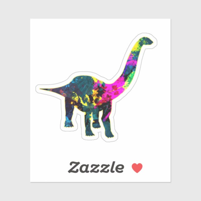 Abstract Psychedelic Dinosaur Brontosaurus Sticker (Sheet)