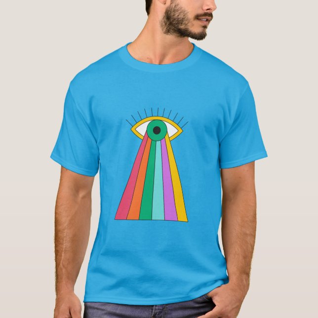Abstract Psychedelic Eye with Rainbow T-Shirt (Front)
