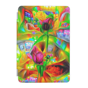 Abstract Psychedelic Flowers  iPad Mini Cover
