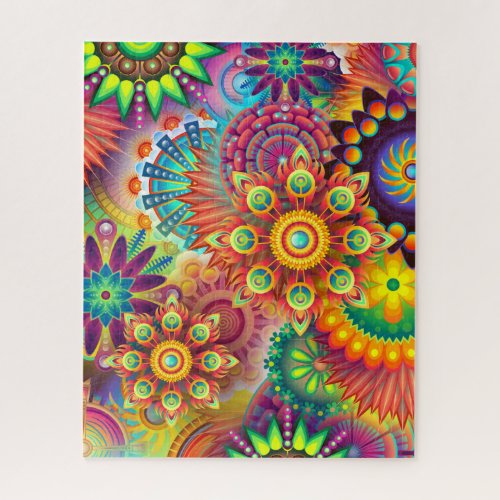 Abstract Psychedelic Mandalas Starbursts Jigsaw Puzzle