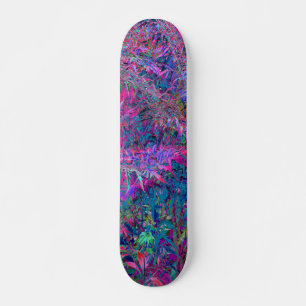 Abstract Psychedelic Rainbow Colors Foliage Garden Skateboard