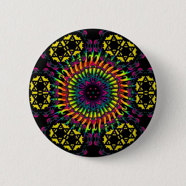 Abstract / Psychedelic Spiral Vortex Button (Front)