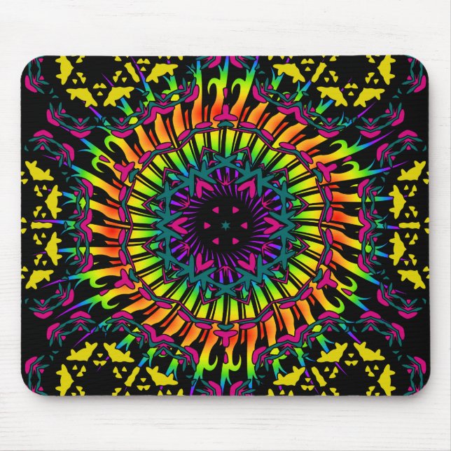 Abstract / Psychedelic Spiral Vortex Mouse Pad (Front)