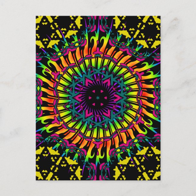 Abstract / Psychedelic Spiral Vortex Postcard (Front)